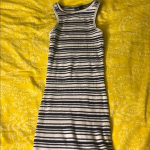 Ribbed fitted striped dress